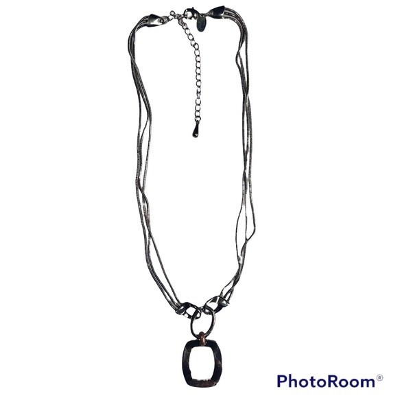 Lia Sophia 3 strand pendant vintage silver necklace - Picture 8 of 8